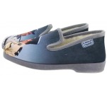 Pantoufles humoristiques 'Gendarmes de St Tropez' La Maison de l'Espadrille 7702- LOUIS Gris 