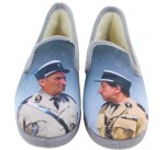 Pantoufles humoristiques 'Gendarmes de St Tropez' La Maison de l'Espadrille 7702- LOUIS Gris 