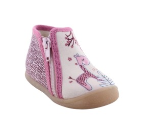 Pantoufles fille Bellamy PERINE Girafe Rose