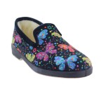 Pantoufles Femme La Maison de l'Espadrille PAPILLONS Noir 7654-7