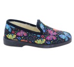 Pantoufles Femme La Maison de l'Espadrille PAPILLONS Noir 7654-7